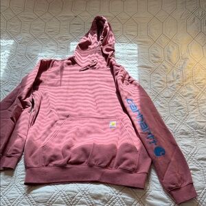 Carhartt Rose Hoodie with Blue Logo
